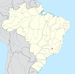 Localização de Igaratinga no Brasil (círculo vermelho).